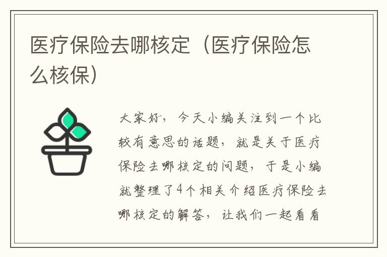 医疗保险去哪核定（医疗保险怎么核保）