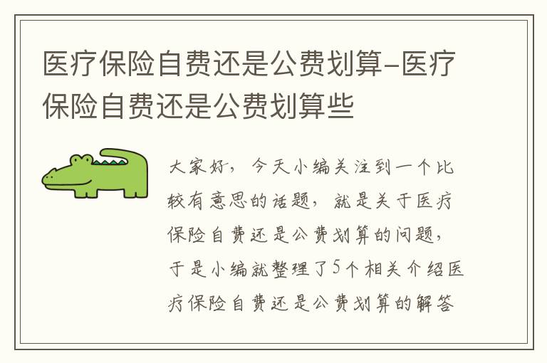 医疗保险自费还是公费划算-医疗保险自费还是公费划算些