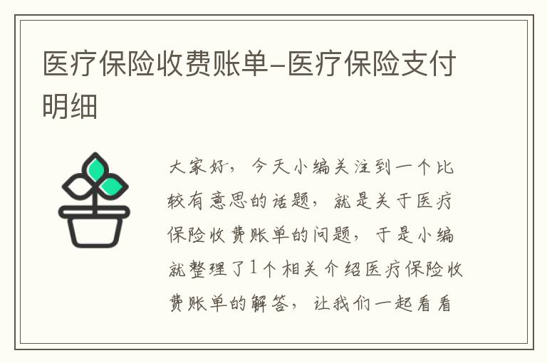 医疗保险收费账单-医疗保险支付明细