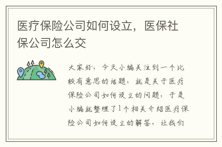 医疗保险公司如何设立，医保社保公司怎么交