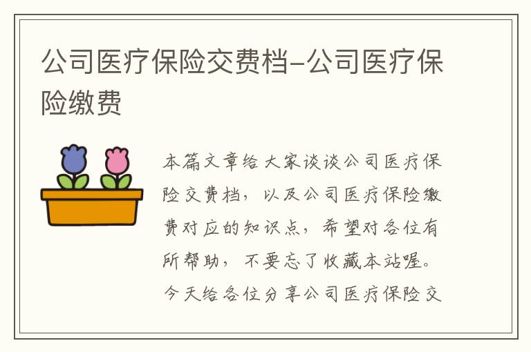 公司医疗保险交费档-公司医疗保险缴费