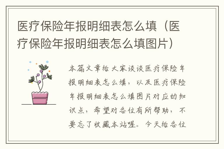 医疗保险年报明细表怎么填（医疗保险年报明细表怎么填图片）