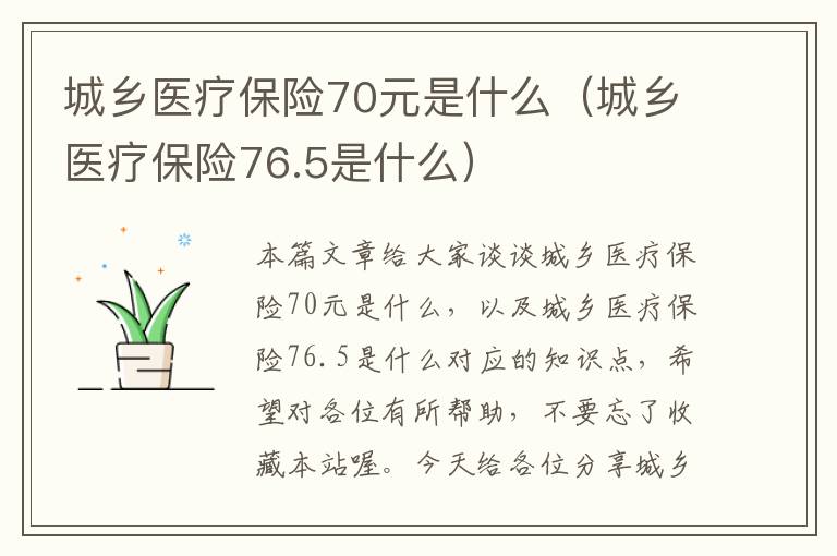 城乡医疗保险70元是什么（城乡医疗保险76.5是什么）