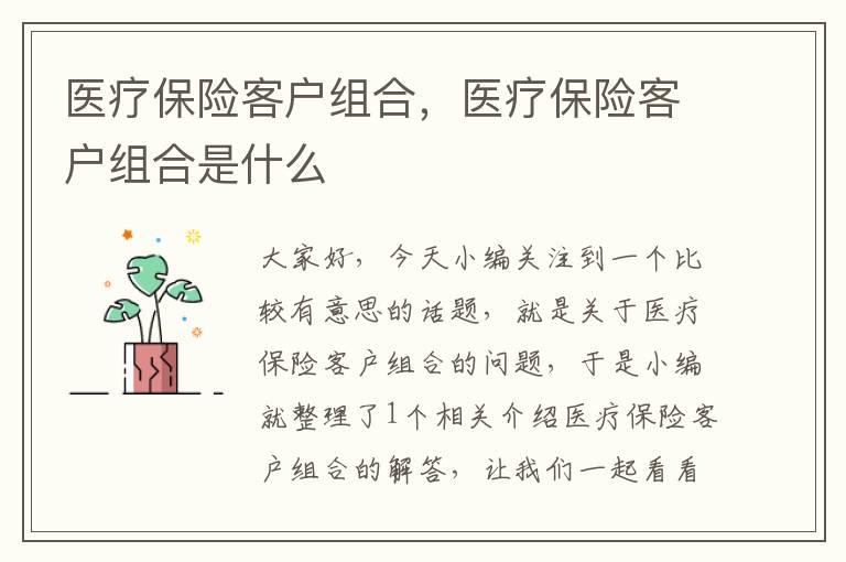 医疗保险客户组合，医疗保险客户组合是什么