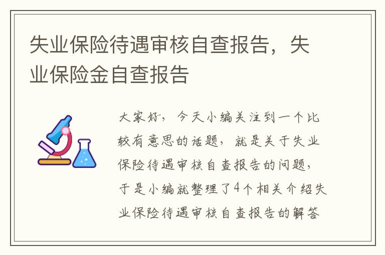 失业保险待遇审核自查报告，失业保险金自查报告