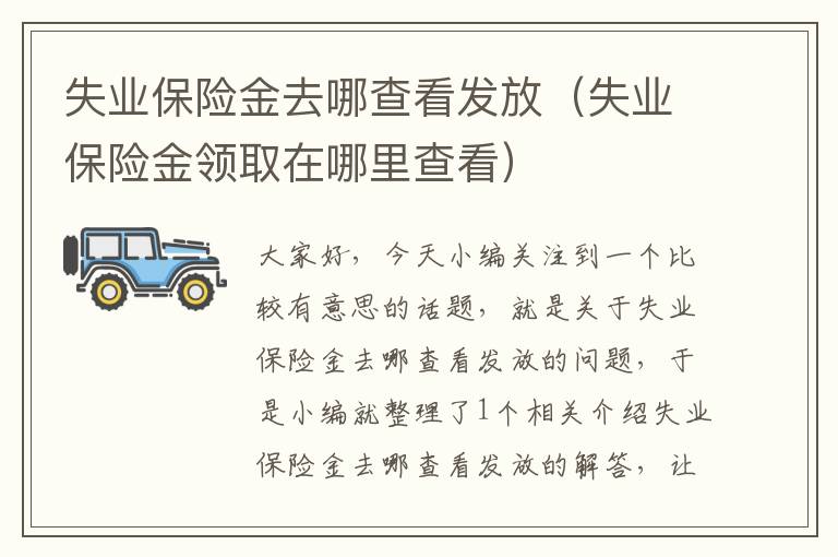 失业保险金去哪查看发放（失业保险金领取在哪里查看）