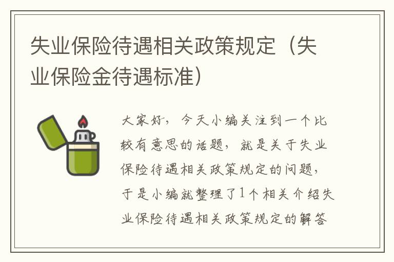 失业保险待遇相关政策规定（失业保险金待遇标准）