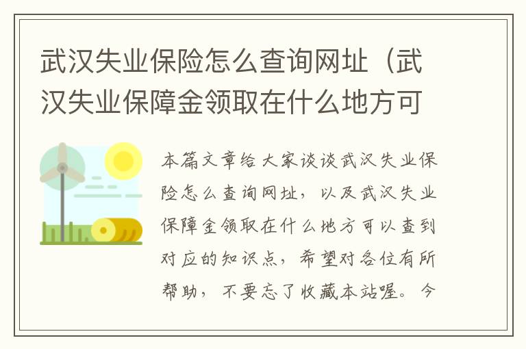 武汉失业保险怎么查询网址（武汉失业保障金领取在什么地方可以查到）