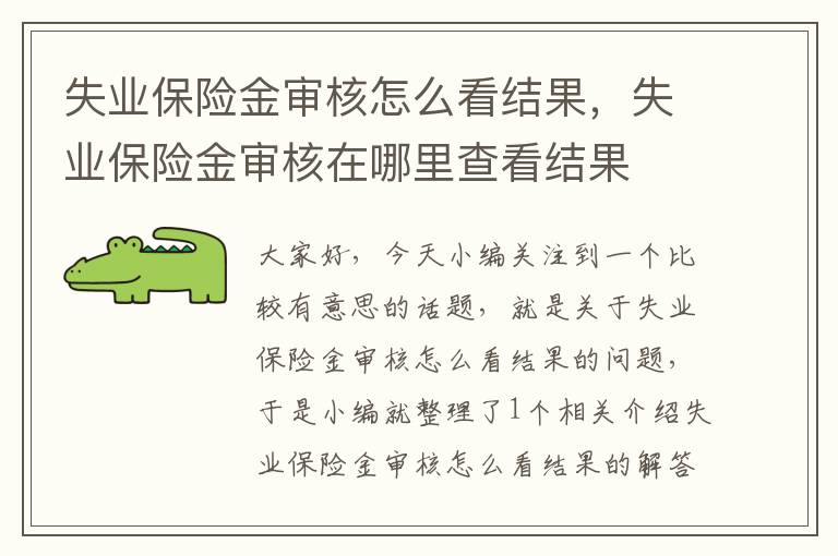 失业保险金审核怎么看结果，失业保险金审核在哪里查看结果