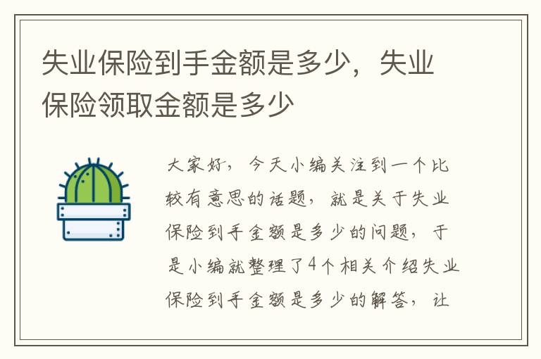 失业保险到手金额是多少，失业保险领取金额是多少