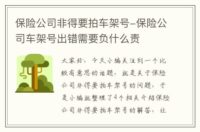 保险公司非得要拍车架号-保险公司车架号出错需要负什么责