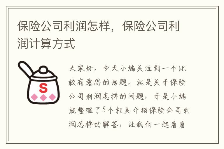 保险公司利润怎样，保险公司利润计算方式