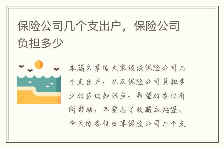 保险公司几个支出户，保险公司负担多少