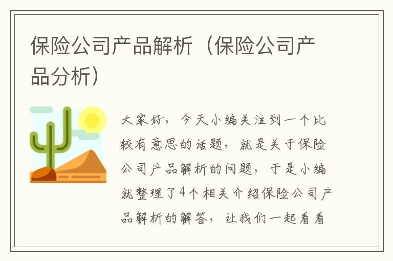 保险公司产品解析（保险公司产品分析）