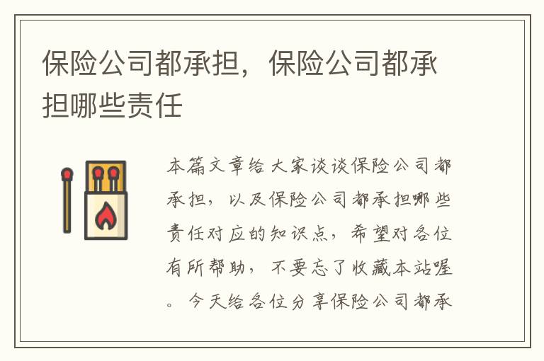 保险公司都承担，保险公司都承担哪些责任