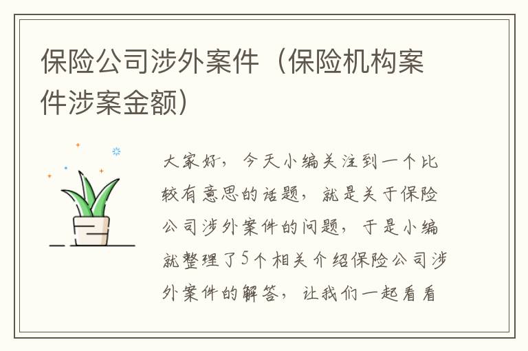 保险公司涉外案件（保险机构案件涉案金额）