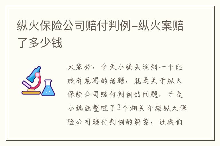 纵火保险公司赔付判例-纵火案赔了多少钱