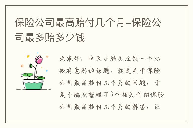 保险公司最高赔付几个月-保险公司最多赔多少钱