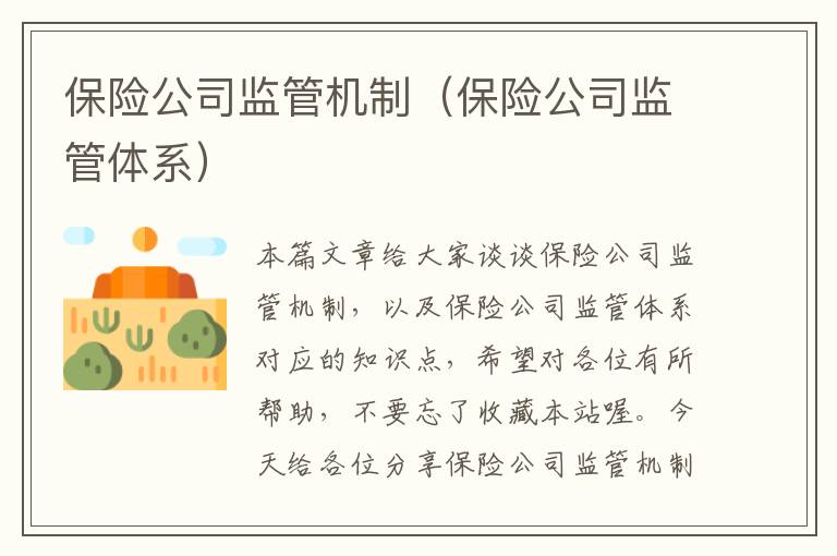 保险公司监管机制（保险公司监管体系）