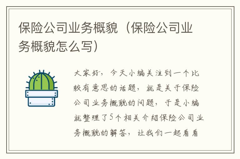 保险公司业务概貌（保险公司业务概貌怎么写）