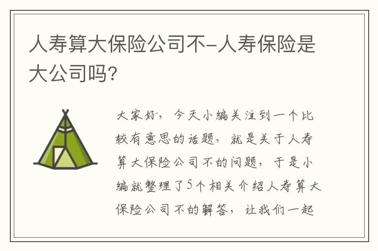 人寿算大保险公司不-人寿保险是大公司吗?