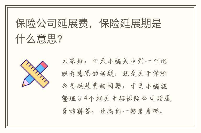 保险公司延展费，保险延展期是什么意思?