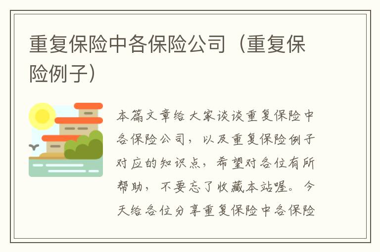 重复保险中各保险公司（重复保险例子）