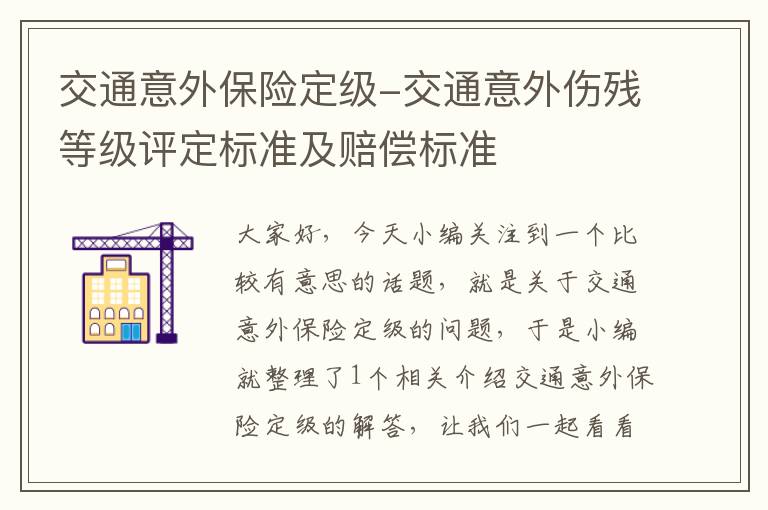 交通意外保险定级-交通意外伤残等级评定标准及赔偿标准