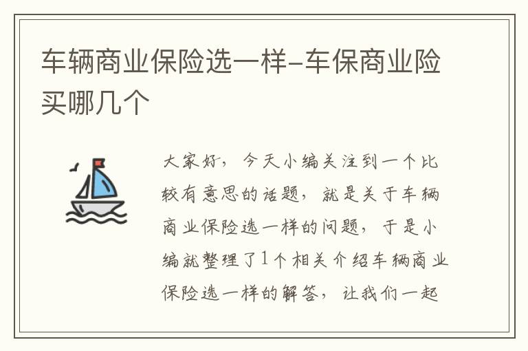 车辆商业保险选一样-车保商业险买哪几个