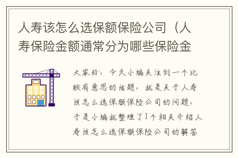 人寿该怎么选保额保险公司（人寿保险金额通常分为哪些保险金额）