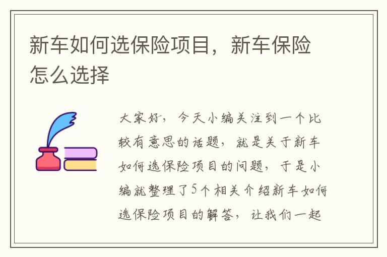 新车如何选保险项目，新车保险怎么选择