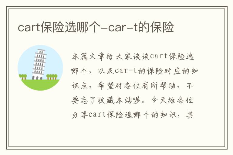 cart保险选哪个-car-t的保险