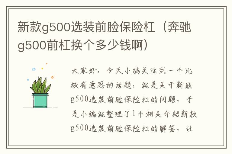 新款g500选装前脸保险杠（奔驰g500前杠换个多少钱啊）