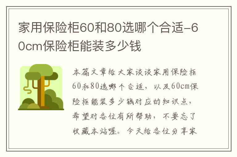 家用保险柜60和80选哪个合适-60cm保险柜能装多少钱