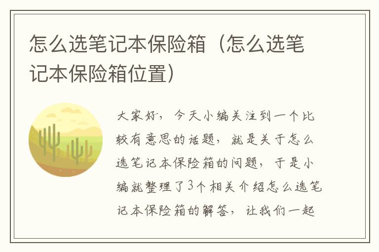 怎么选笔记本保险箱（怎么选笔记本保险箱位置）