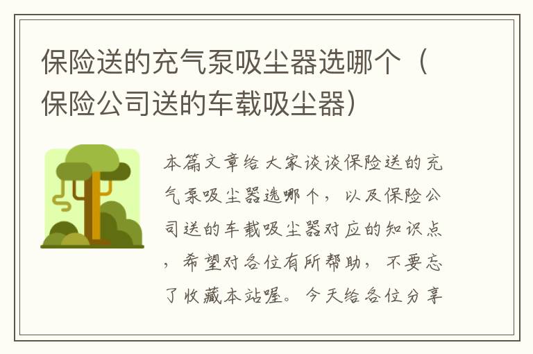 保险送的充气泵吸尘器选哪个（保险公司送的车载吸尘器）