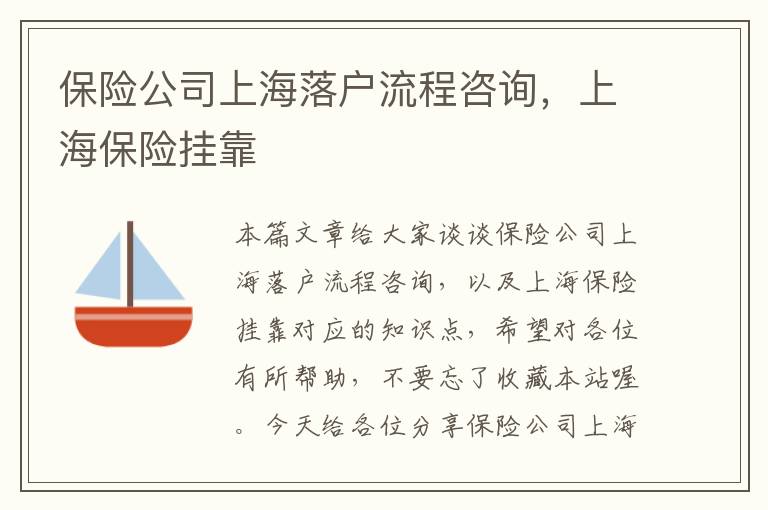 保险公司上海落户流程咨询，上海保险挂靠