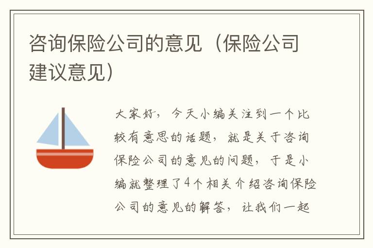 咨询保险公司的意见（保险公司建议意见）