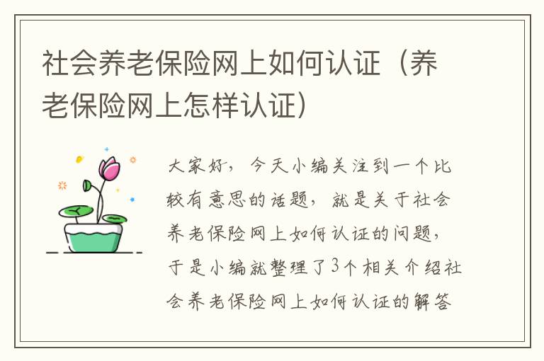 社会养老保险网上如何认证（养老保险网上怎样认证）