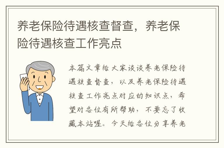 养老保险待遇核查督查，养老保险待遇核查工作亮点