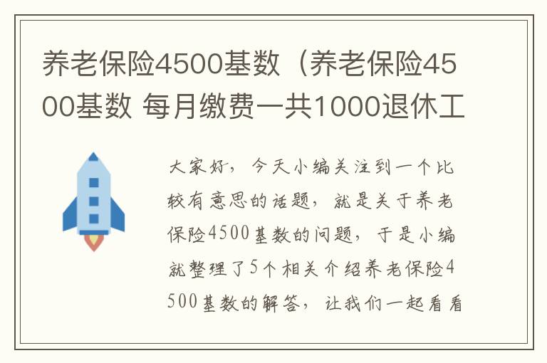 养老保险4500基数（养老保险4500基数 每月缴费一共1000退休工资多少）