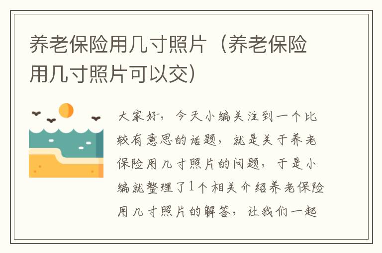 养老保险用几寸照片（养老保险用几寸照片可以交）