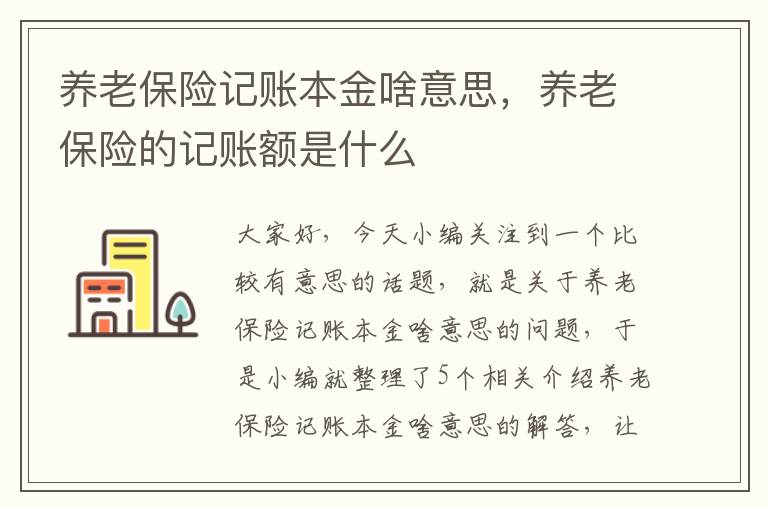 养老保险记账本金啥意思，养老保险的记账额是什么