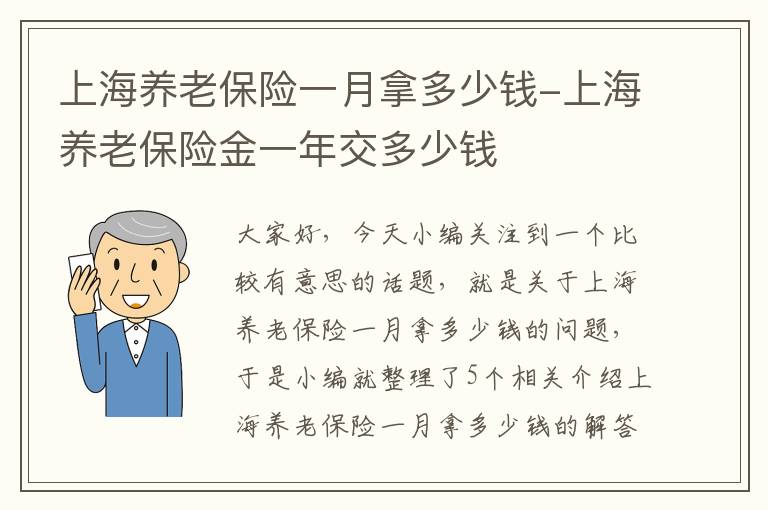 上海养老保险一月拿多少钱-上海养老保险金一年交多少钱