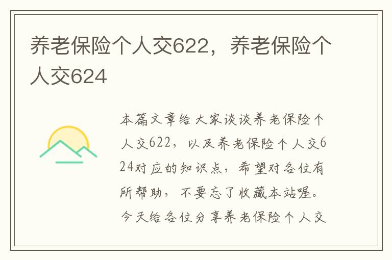 养老保险个人交622，养老保险个人交624