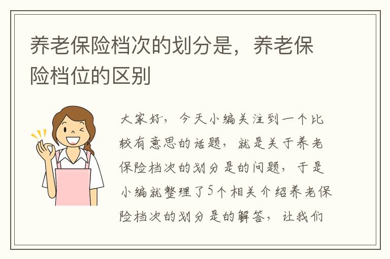 养老保险档次的划分是，养老保险档位的区别