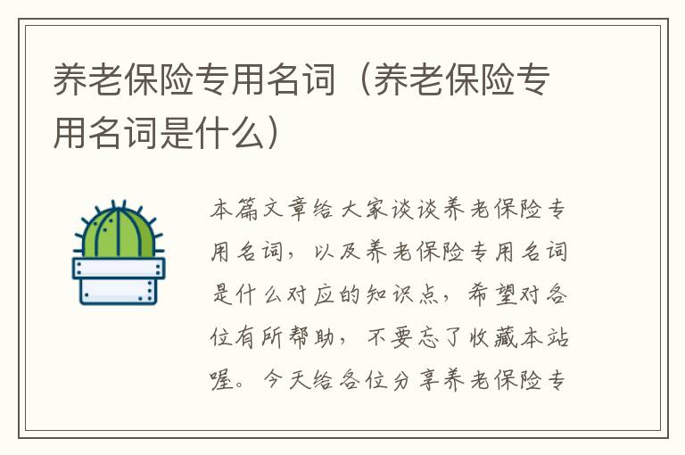 养老保险专用名词（养老保险专用名词是什么）