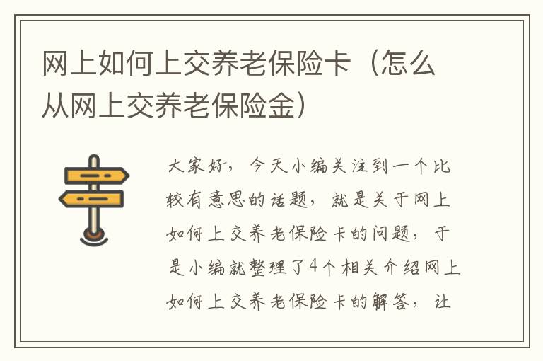 网上如何上交养老保险卡（怎么从网上交养老保险金）