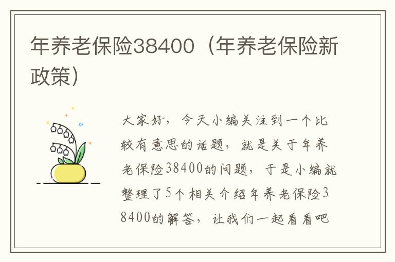 年养老保险38400（年养老保险新政策）