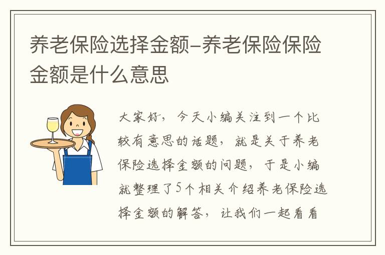 养老保险选择金额-养老保险保险金额是什么意思